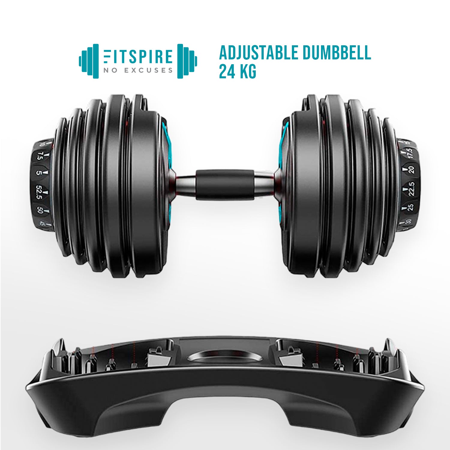 FITSPIRE Adjustable Dumbbell Weight lift Dumbbell Exercise Fitness Strength Training Workout Equipment