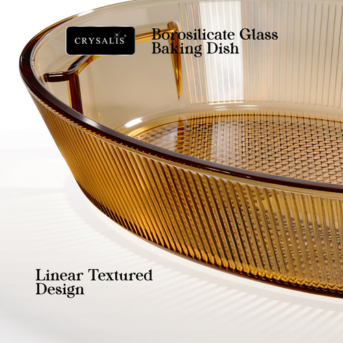 Crysalis Amber Luxe Borosilicate Glass Baking Dish Oven Safe Casserole Lasagna Bakeware