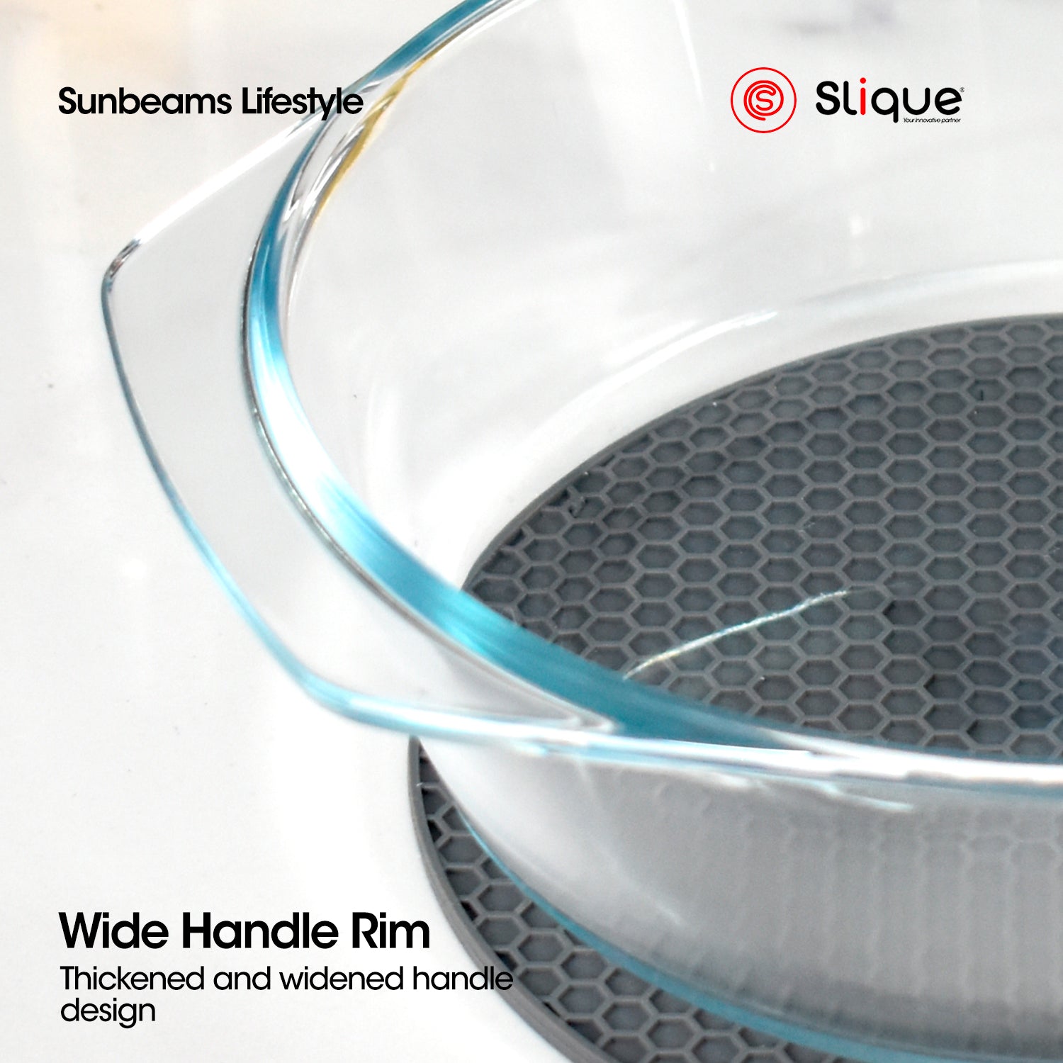 SLIQUE Borosilicate Glass Baking Dish Oven Safe Bakeware Casserole Dish with Lid Microwave Safe