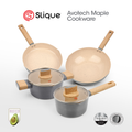 Slique AvoTech Ceramic Cookware Set Heavy-Duty Non-Stick Frypan Wok Dutch Oven  PFOA-Free Induction