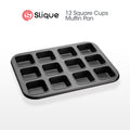 SLIQUE Premium Non-Stick 12 Cup Square Muffin Pan Oven Safe 35x26.5x3cm