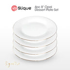 Signature by SLIQUE Opal Dinnerware sets | dinner plate | dessert plate | deep plate | dinner bowl - Extra Strong | Chip resistant | Outsanding whiteness