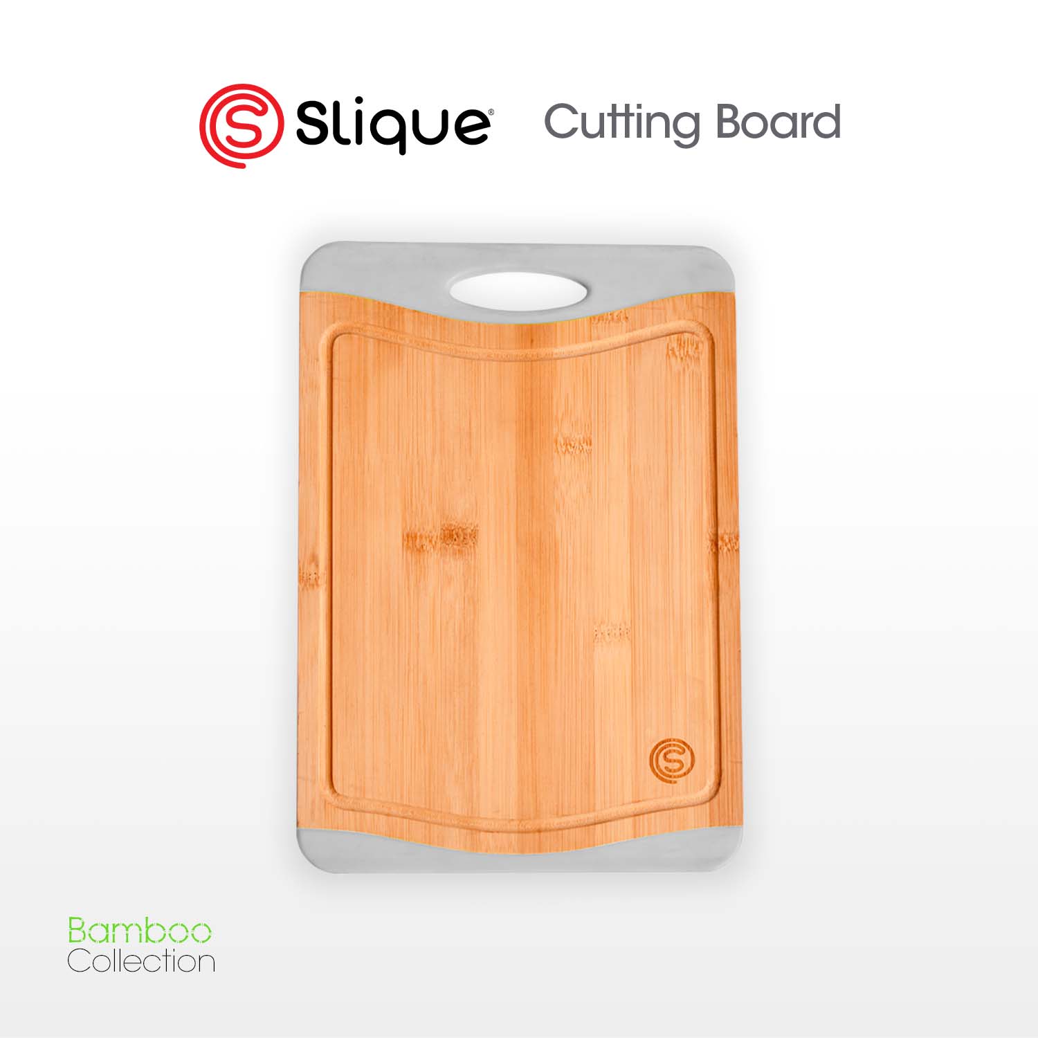 SLIQUE Wooden Cutting Board Gray | Bamboo