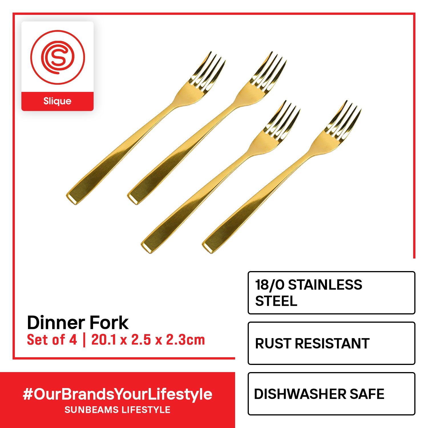 SLIQUE Cutlery Set Stainless Steel Spoon | Fork | Tea Spoon | Knife | Ice Server | Ladle | Serving Spoon & Fork | Salad & Cake Server | Cake Fork | Ice Server