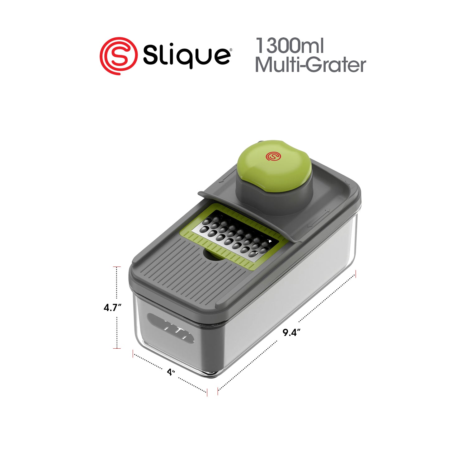 Slique AvoTech 5-in-1 Multi Grater & Slicer Set with Storage Box Stainless Steel Blades, Vegetable & Cheese Shredder Kitchen Gadget