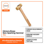 REALSTEEL Non-Sparking Hammer Hickory Brass 20oz