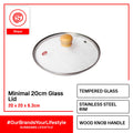 Slique Glass Lid Tempered Glass & Stainless Steel Rim with Wooden Knob