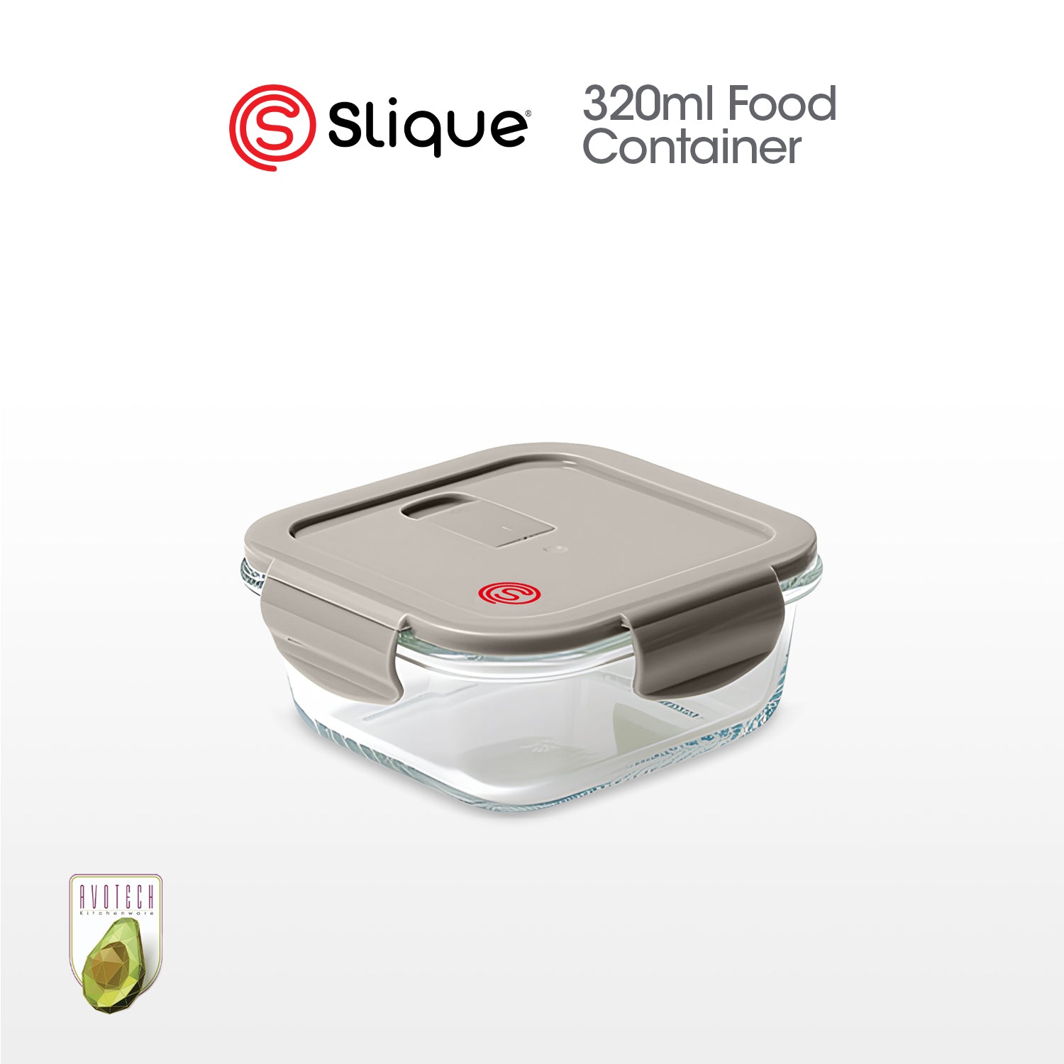 Slique Avotech Glass Food Storage Container Lunch Box with Airtight Lid