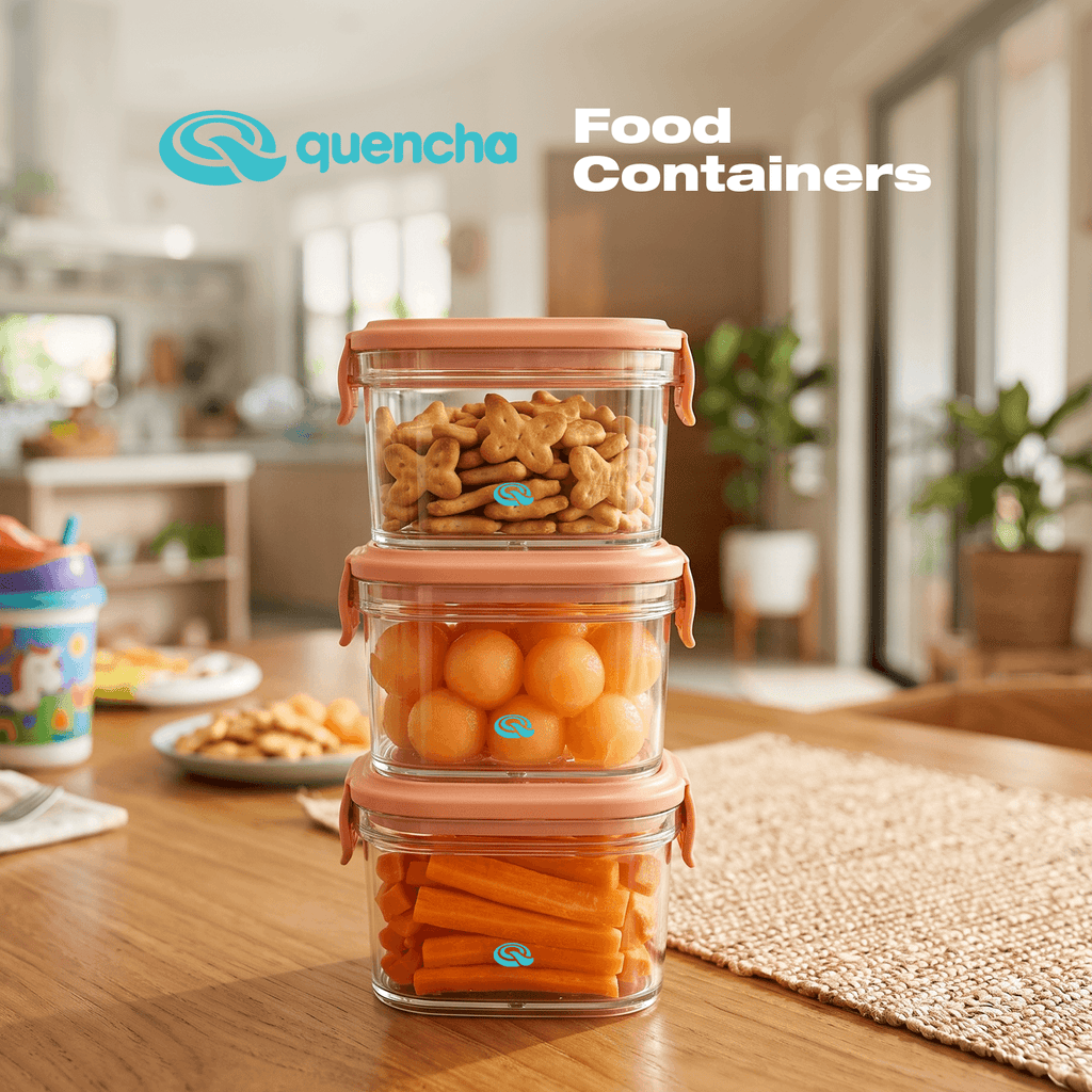 Quencha Kids Food Storage Container Set BPA Free Leak Proof Stackable Lunch Box Food Keeper