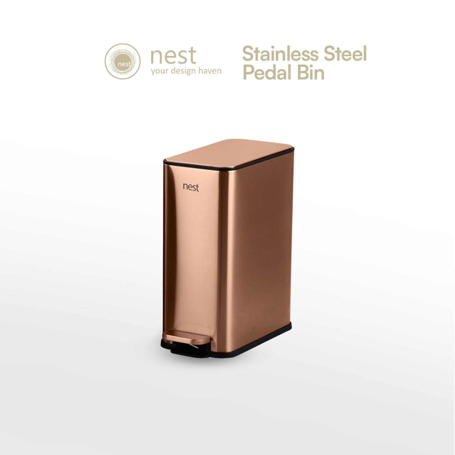 PRIMEO Stainless Steel Pedal Bin Soft Close Trash Bin Garbage Waste Bin with Removable Inner Bucket