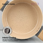 Slique AvoTech Ceramic Cookware Set Heavy-Duty Non-Stick Frypan Wok Dutch Oven  PFOA-Free Induction