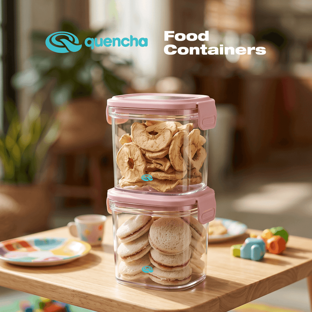 Quencha Kids Food Storage Container Set BPA Free Leak Proof Stackable Lunch Box Food Keeper