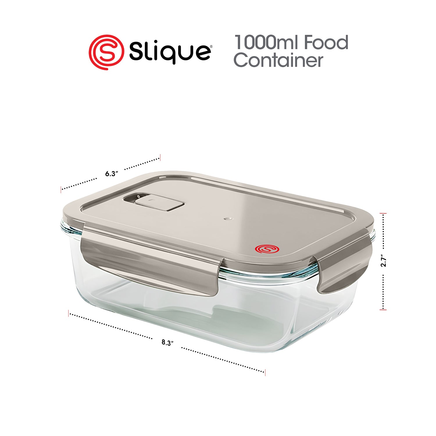 Slique Avotech Glass Food Storage Container Lunch Box with Airtight Lid