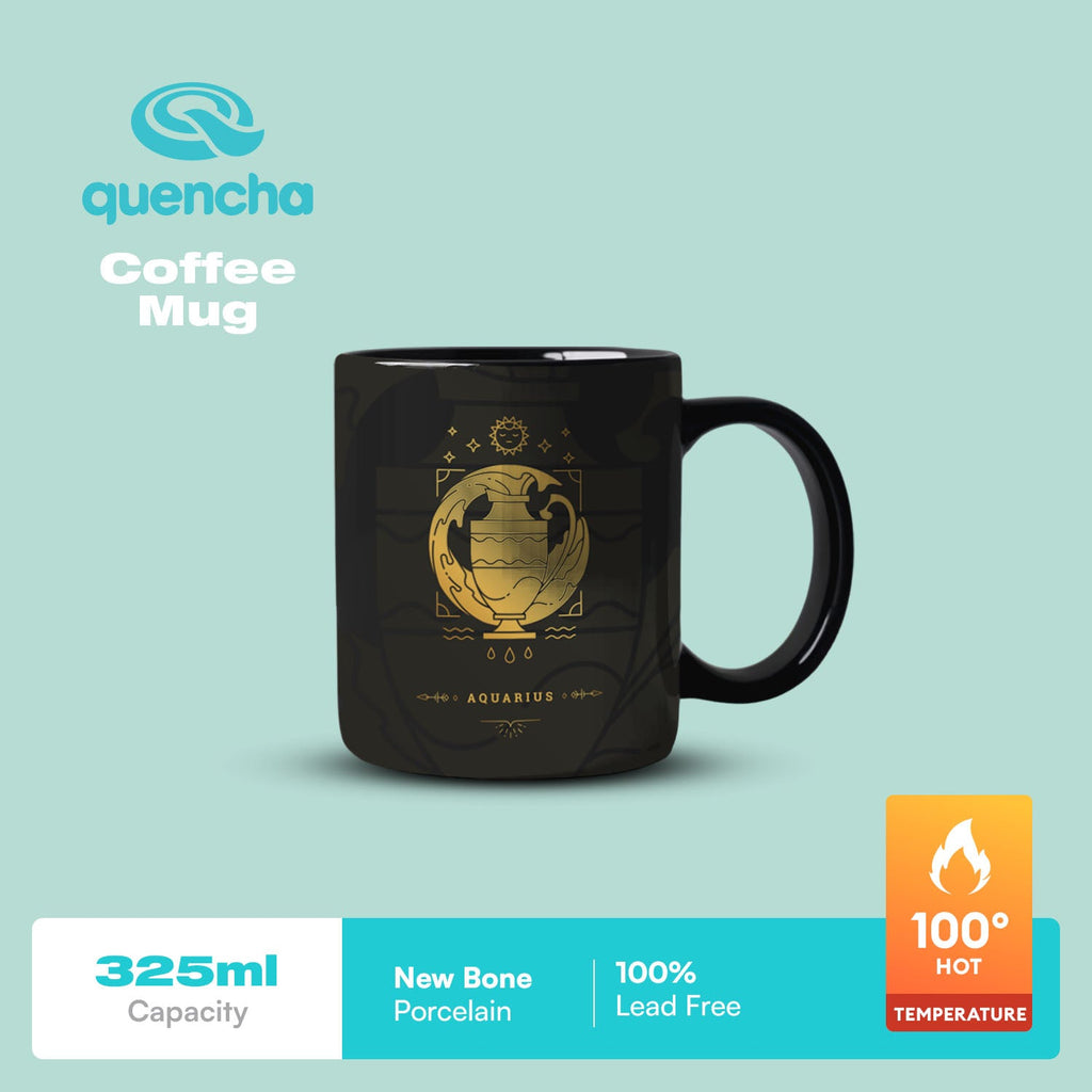 Quencha 325ml Chip Resistant Coffee Mug with Zodiac Design Porcelain Coffee Cup