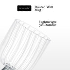 Crysalis Borosilicate Goblet Glass Set of 2 – Thick Wine/Cocktail Stem Glasses