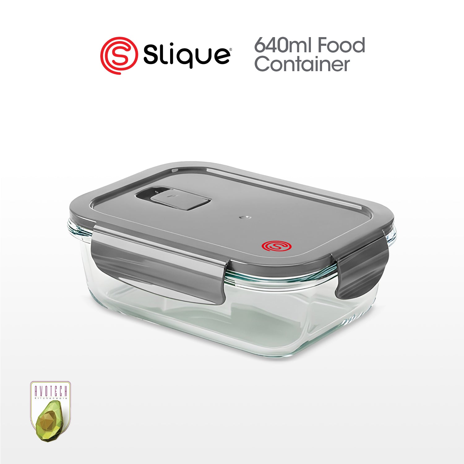 Slique Avotech Glass Food Storage Container Lunch Box with Airtight Lid