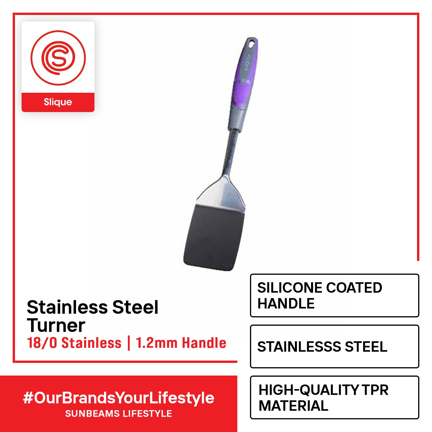 SLIQUE Cooking Utensils Skimmer Ladle Turner Slotted Pasta Spoon Serving Spoon