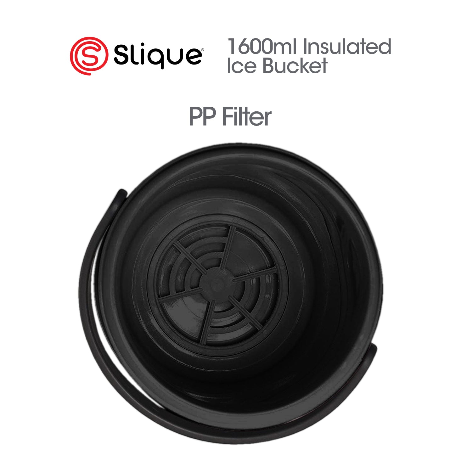 SLIQUE Premium Insulated Ice Bucket w/ Tong 2200ml (Silver)