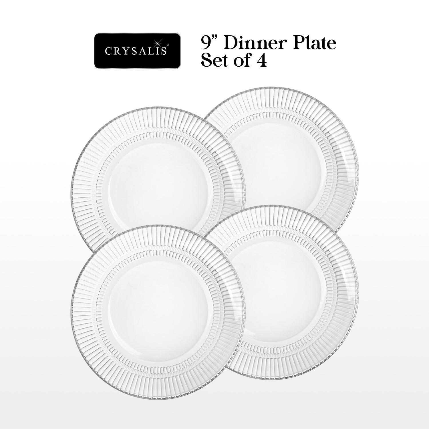Crysalis Linear Glassware Collection Dinner Plates Bowls Coffee Mugs Glass Cups Set