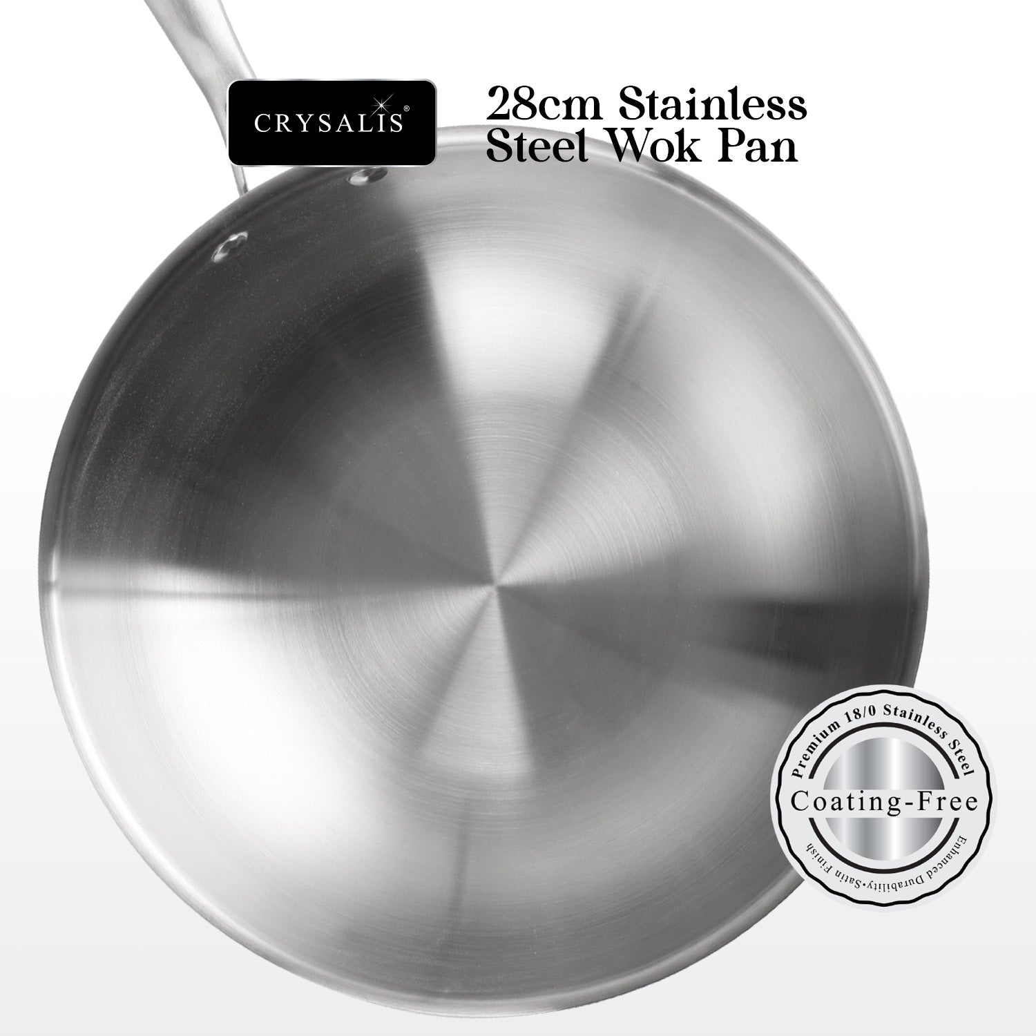 Crysalis Inox Tri-Ply Stainless Steel Fry Pan Sauce Pan Dutch Oven Induction Compatible Heavy Duty Professional Cookware