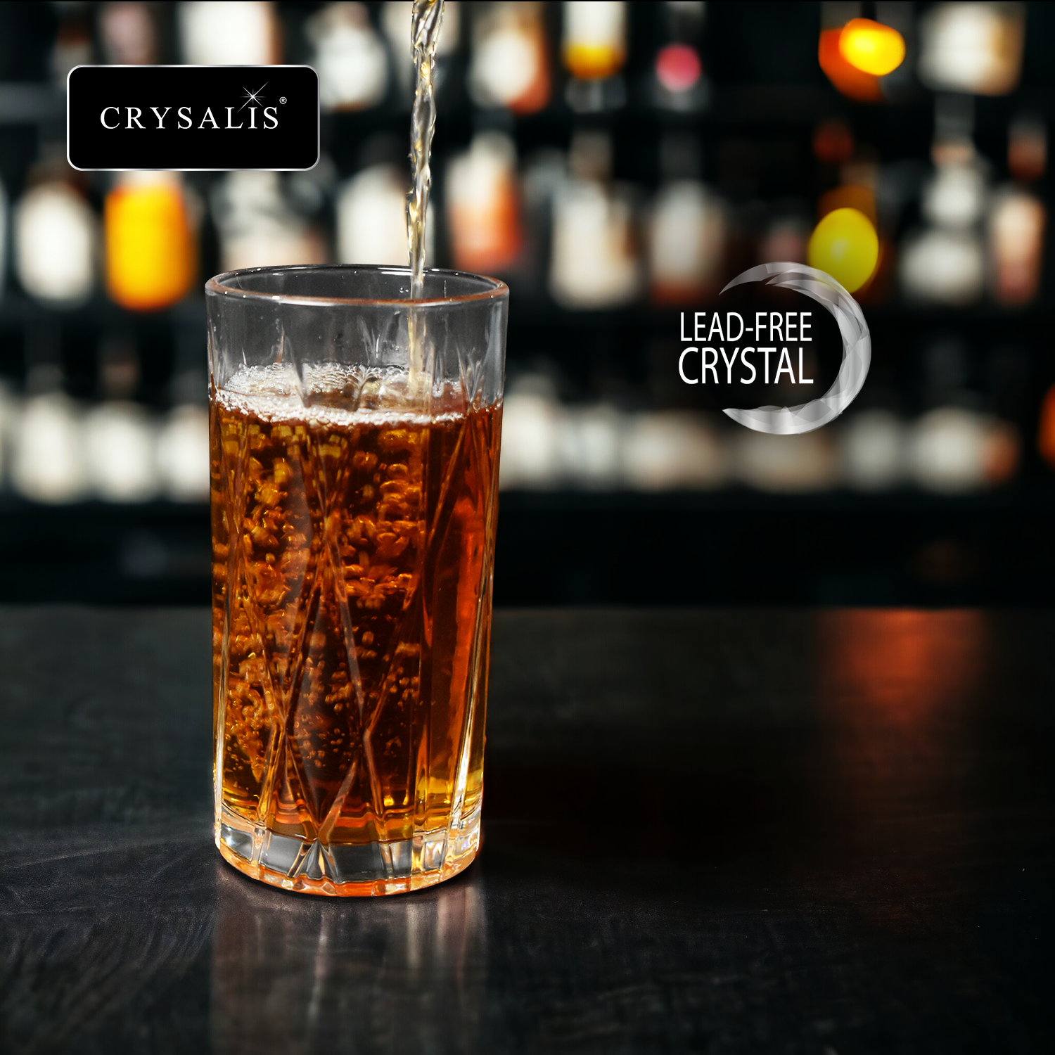 CRYSALIS Royalty Highball Glass 4pcs Set 390ml | 14oz