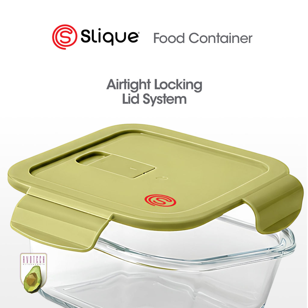 Slique Avotech Glass Food Storage Container Lunch Box with Airtight Lid