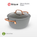 Cuzzine by Slique Forged Frypan Wok pan Sauce Pan Dutchoven with Tempered Glass Lid