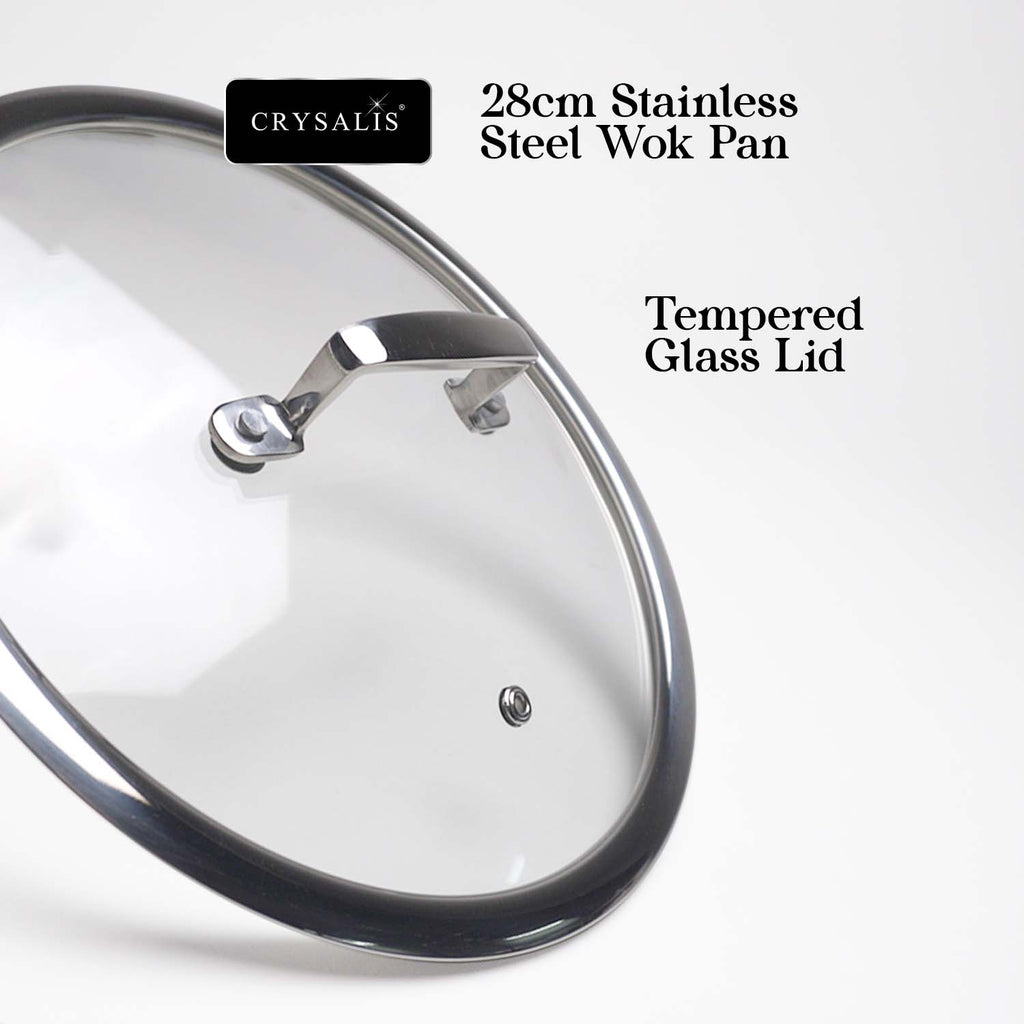 Crysalis Inox Tri-Ply Stainless Steel Fry Pan Sauce Pan Dutch Oven Induction Compatible Heavy Duty Professional Cookware