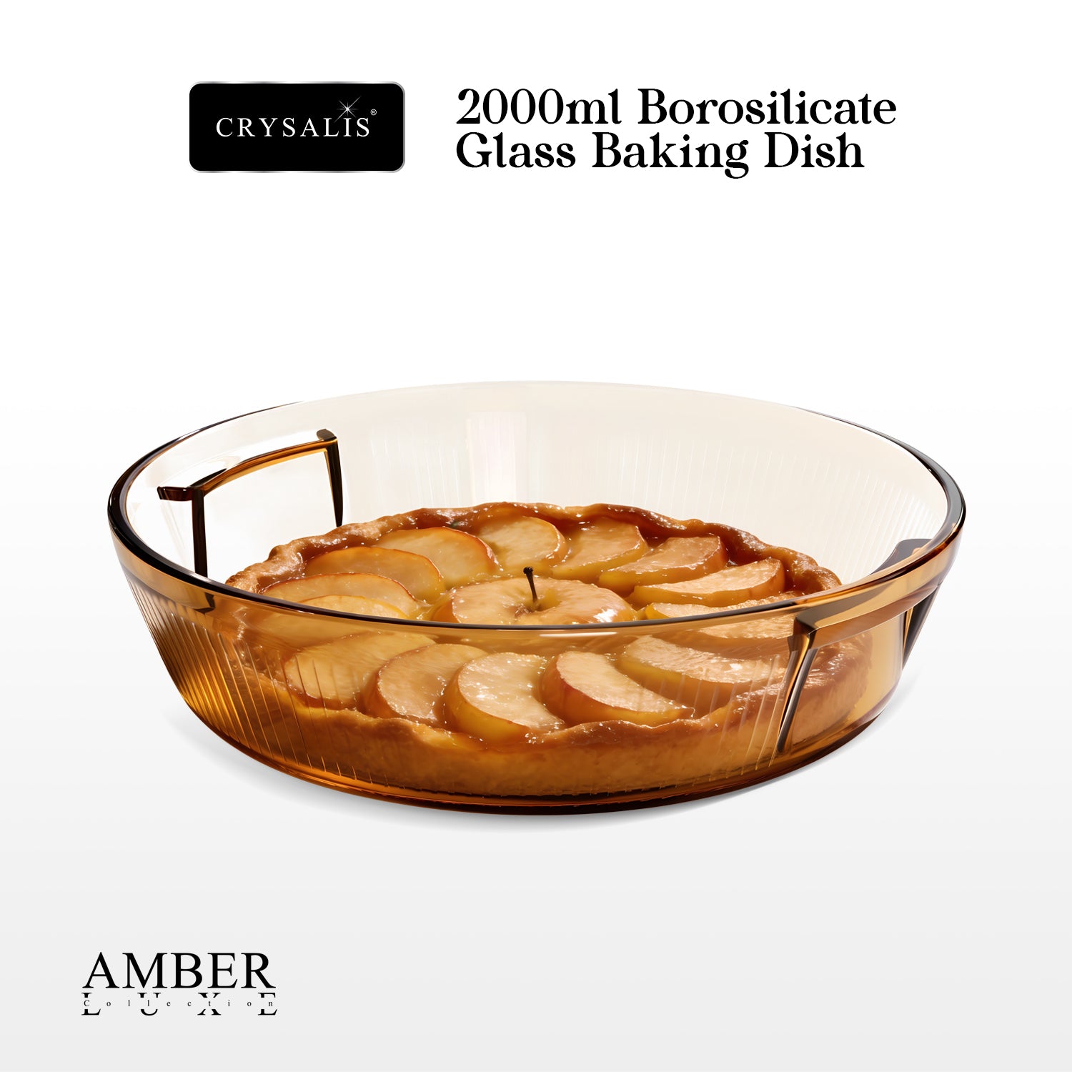 Crysalis Amber Luxe Borosilicate Glass Baking Dish Oven Safe Casserole Lasagna Bakeware