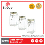 SLIQUE Glass Jar w/ Glass Lid | Ceramic Lid | Aluminum Lid [Set of 3]