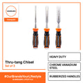 VANQUISH Premium Thru-tang Chisel Set of 3