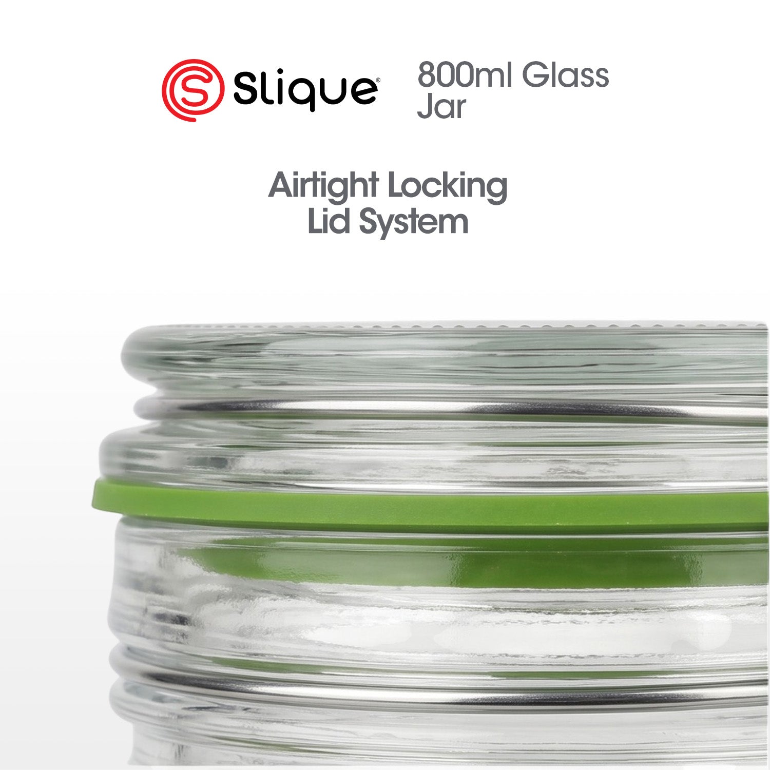 Slique Avotech Glass Jar Airtight Food Storage Container with Clip Lock Lid