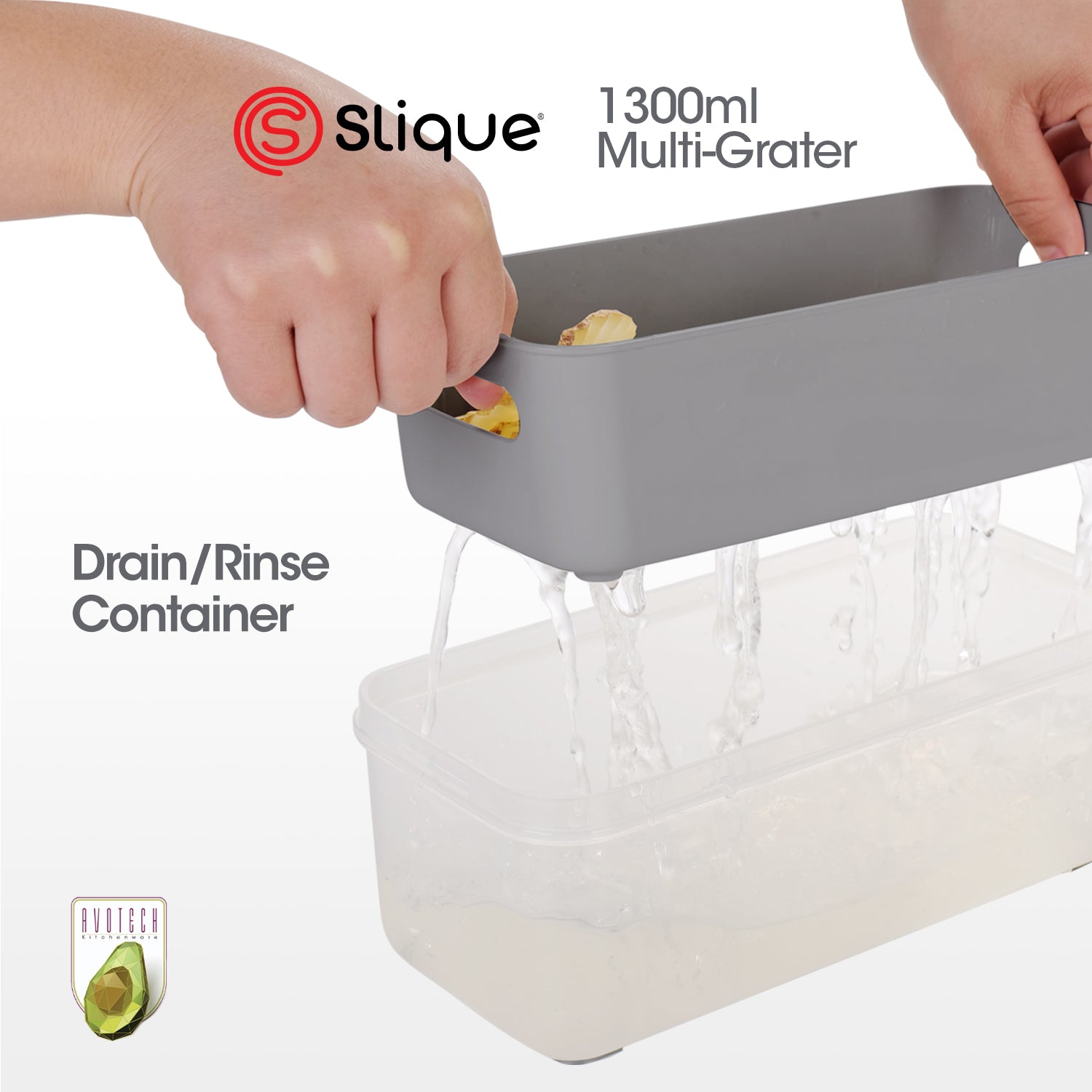 Slique AvoTech 5-in-1 Multi Grater & Slicer Set with Storage Box Stainless Steel Blades, Vegetable & Cheese Shredder Kitchen Gadget