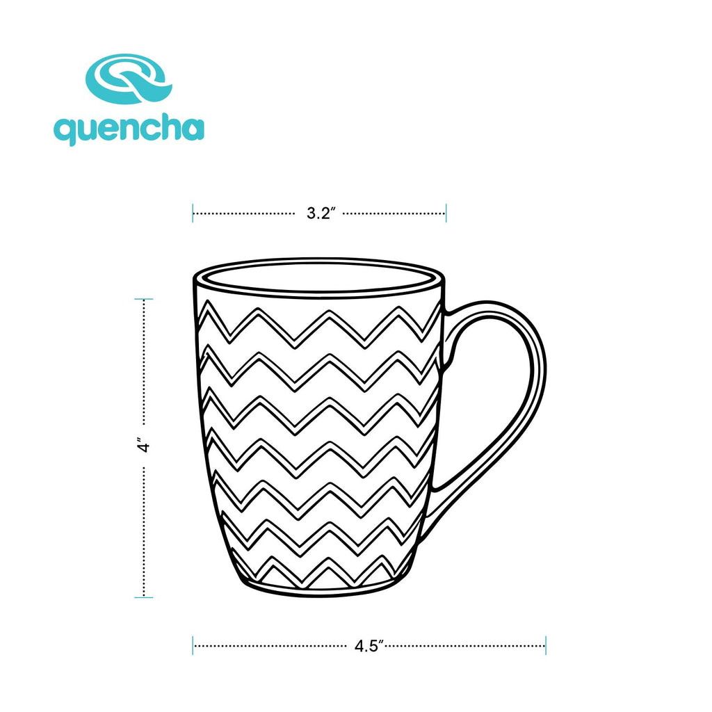 QUENCHA Horizon New Bone Porcelain Textured Mugs With Comfortable Grip & Gifting Appeal