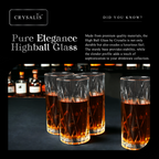 CRYSALIS Royalty Highball Glass 4pcs Set 390ml | 14oz