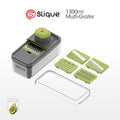 Slique AvoTech 5-in-1 Multi Grater & Slicer Set with Storage Box Stainless Steel Blades, Vegetable & Cheese Shredder Kitchen Gadget