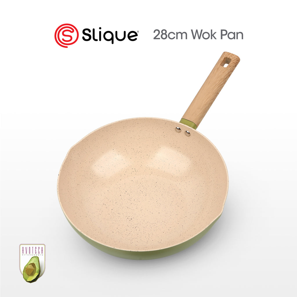 Slique AvoTech Ceramic Cookware Set Heavy-Duty Non-Stick Frypan Wok Dutch Oven  PFOA-Free Induction