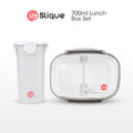 SLIQUE Premium Lunch Box Airtight Microwave Safe Set of 2 (Grey)