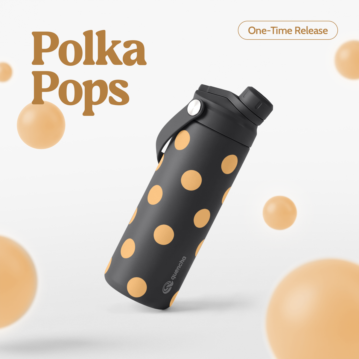 QUENCHA 18.5oz Polka Pops Limited Edition Vacuum Insulated Stainless Steel Drinking Water Bottle