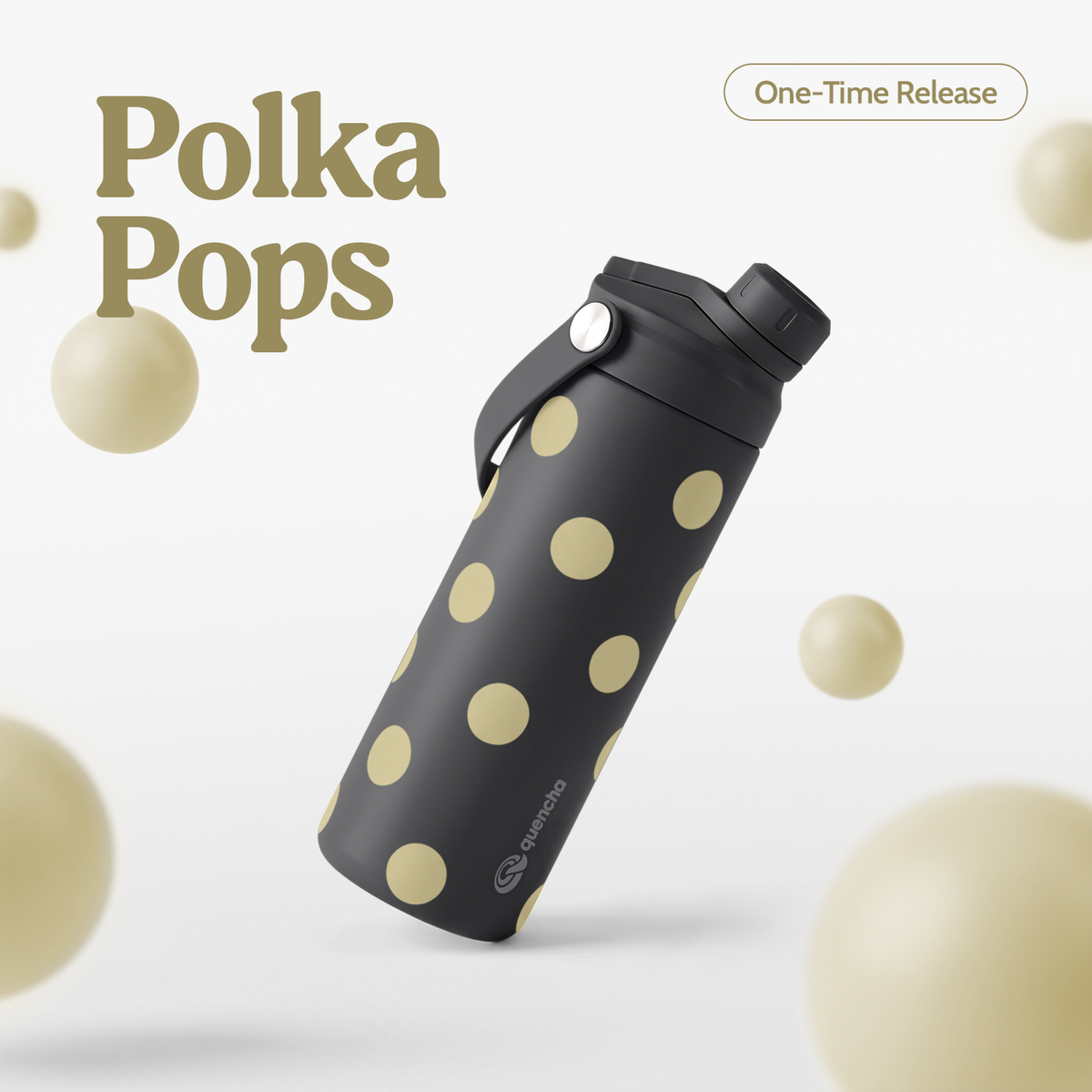 QUENCHA 18.5oz Polka Pops Limited Edition Vacuum Insulated Stainless Steel Drinking Water Bottle