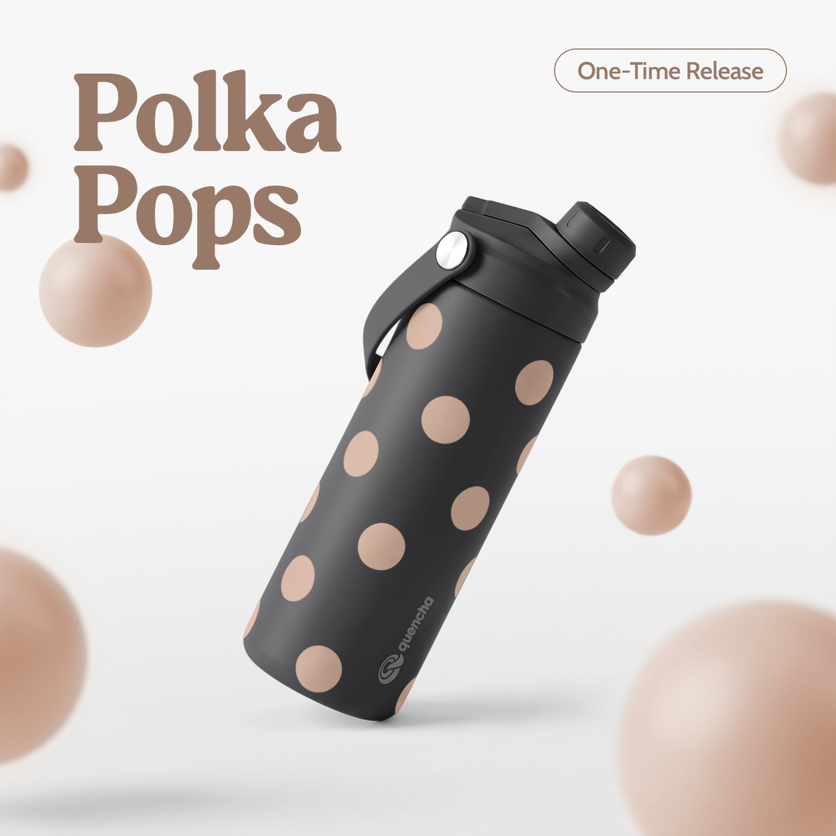 QUENCHA 18.5oz Polka Pops Limited Edition Vacuum Insulated Stainless Steel Drinking Water Bottle