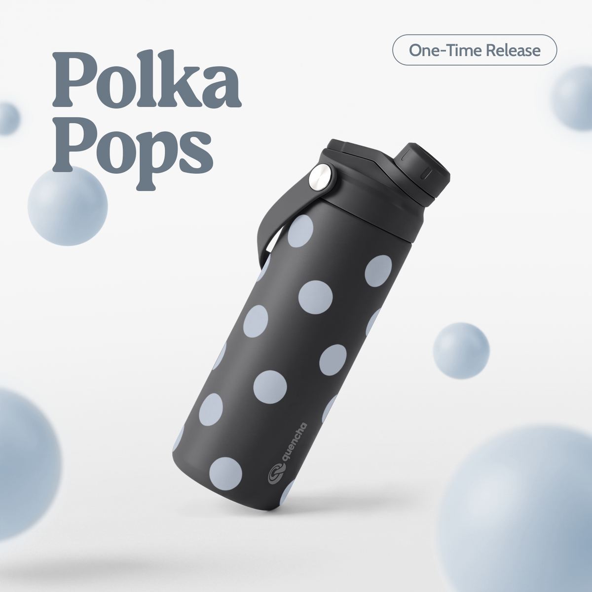 QUENCHA 18.5oz Polka Pops Limited Edition Vacuum Insulated Stainless Steel Drinking Water Bottle