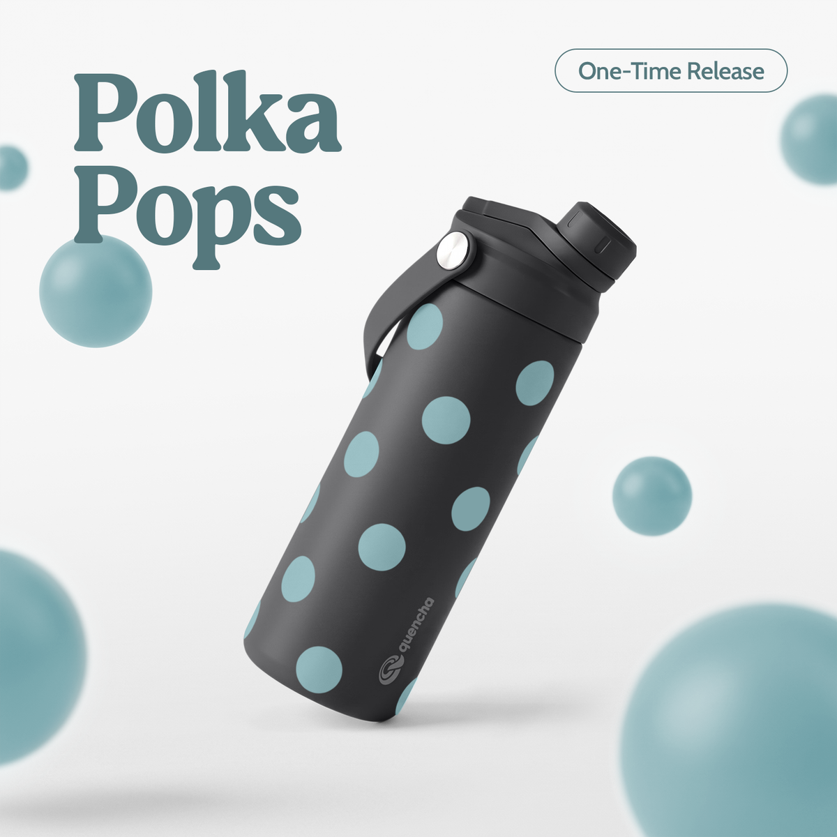 QUENCHA 18.5oz Polka Pops Limited Edition Vacuum Insulated Stainless Steel Drinking Water Bottle