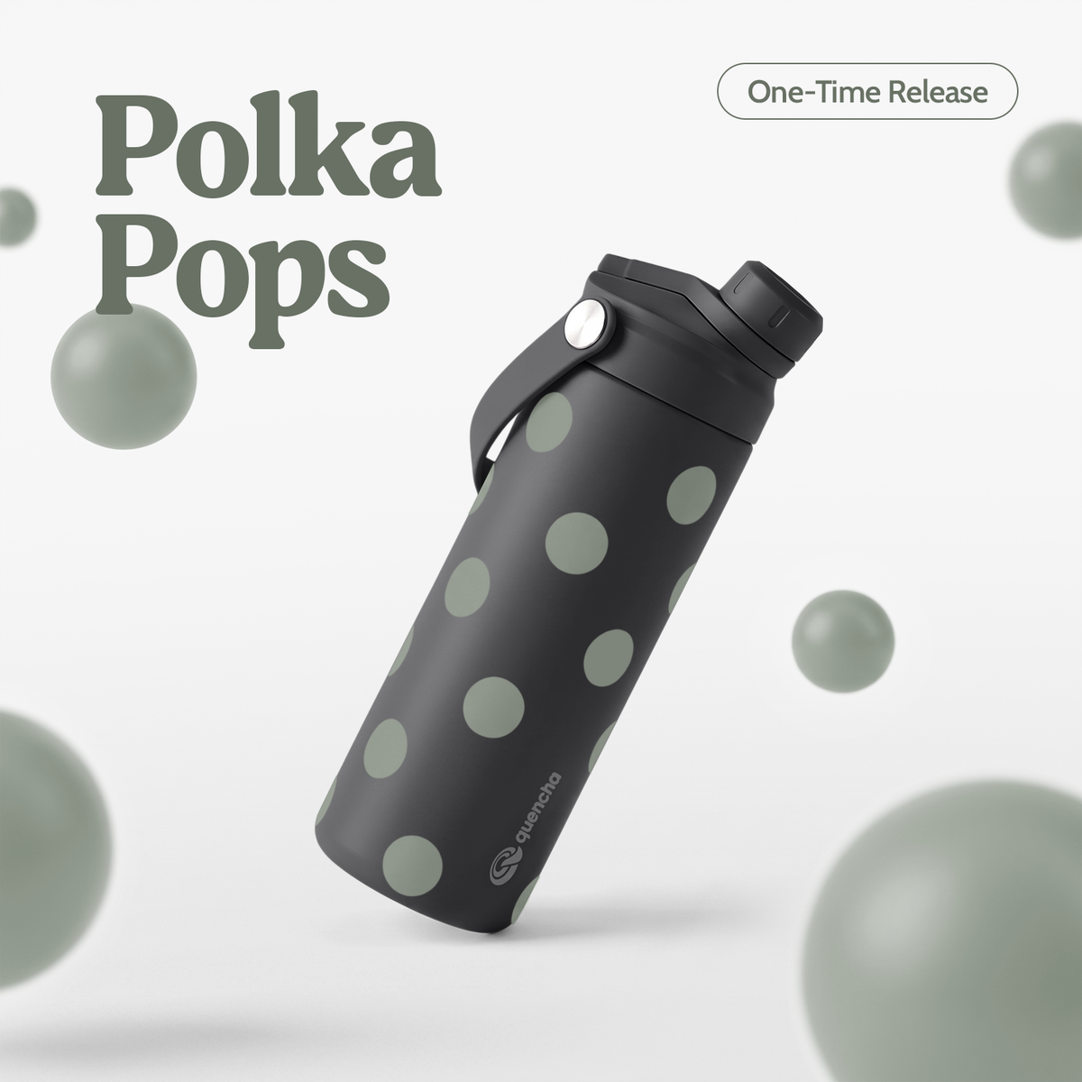 QUENCHA 18.5oz Polka Pops Limited Edition Vacuum Insulated Stainless Steel Drinking Water Bottle