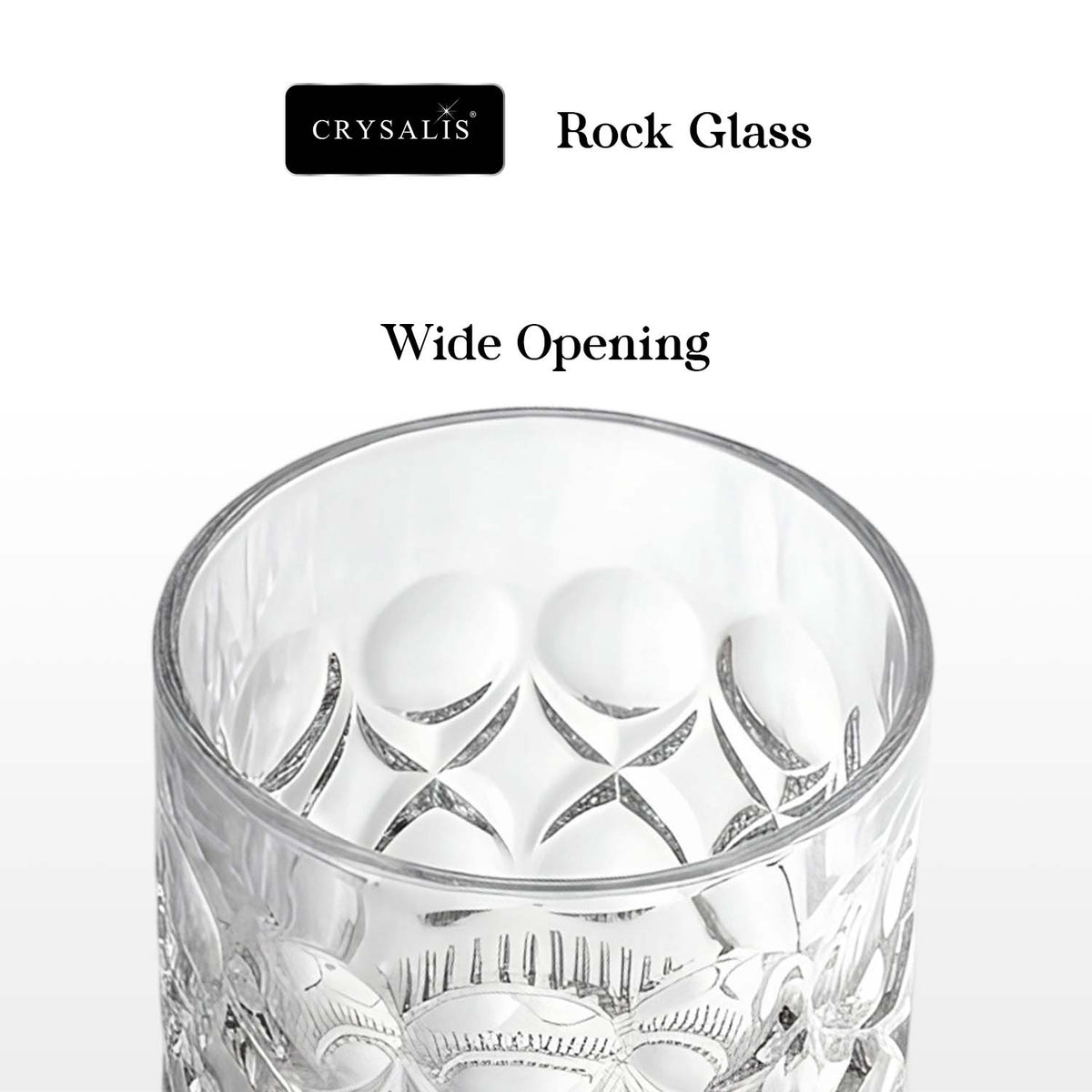 Crysalis Essence Glassware Collection Highball Rock Glass Soda-Lime Drinking Glass - Ribbed Diamond Design