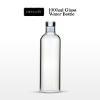 CRYSALIS 1000ml Clear Glass Drinking Bottle – BPA-Free & Eco-Friendly