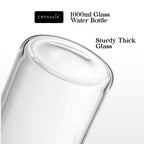 CRYSALIS 1000ml Clear Glass Drinking Bottle – BPA-Free & Eco-Friendly