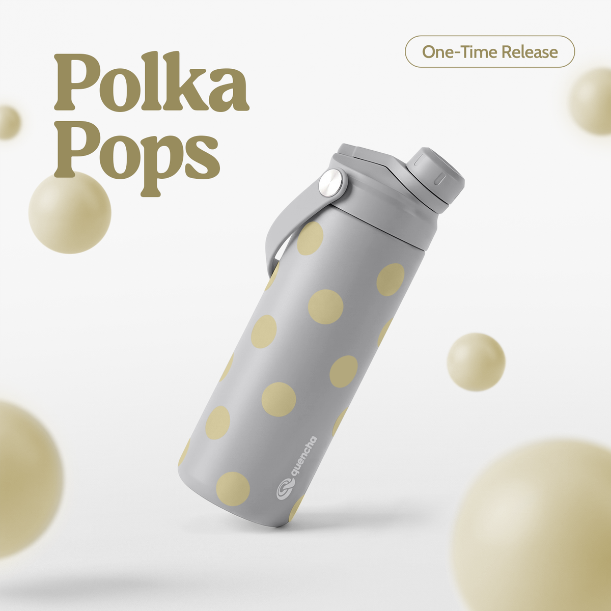 QUENCHA 18.5oz Polka Pops Limited Edition Vacuum Insulated Stainless Steel Drinking Water Bottle