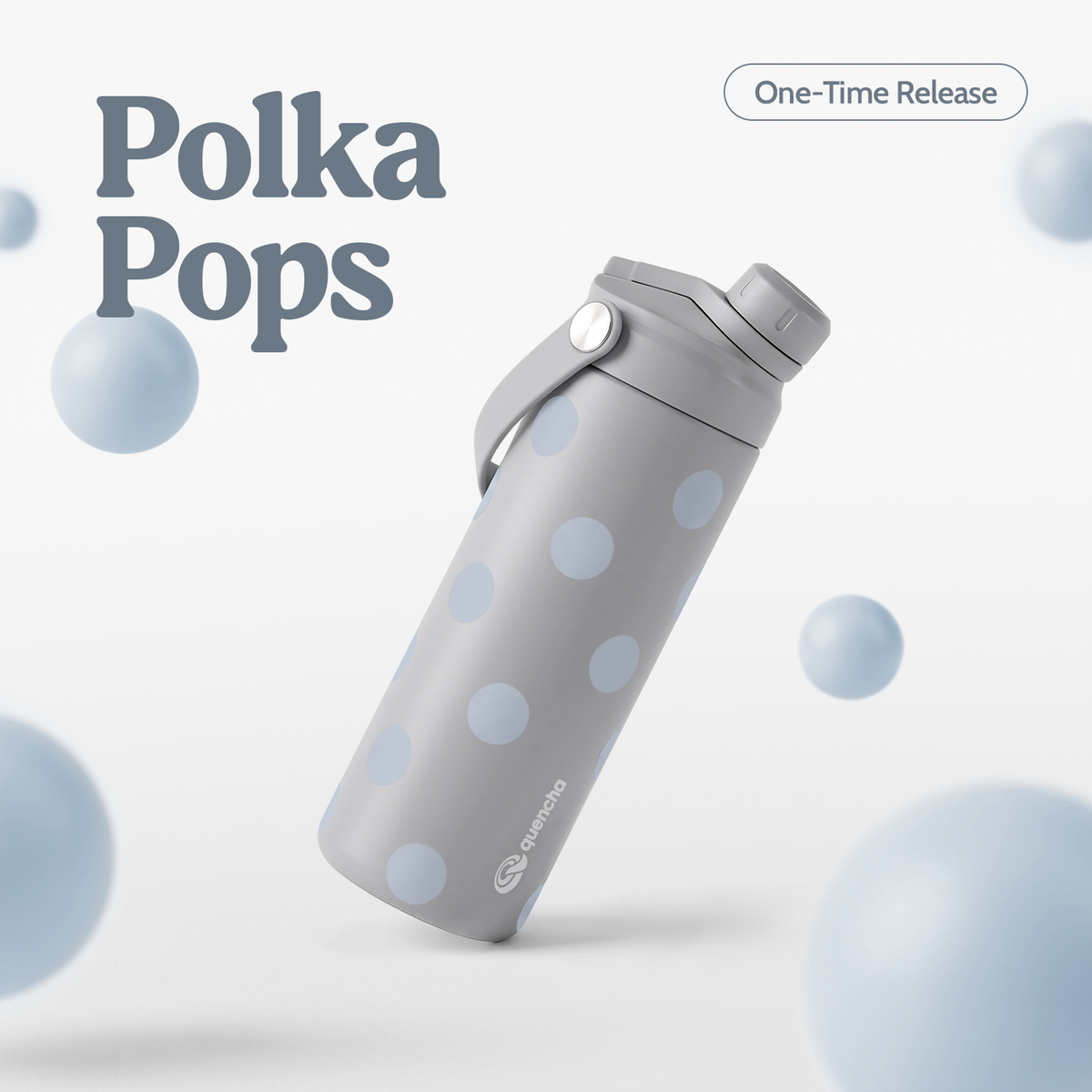QUENCHA 18.5oz Polka Pops Limited Edition Vacuum Insulated Stainless Steel Drinking Water Bottle