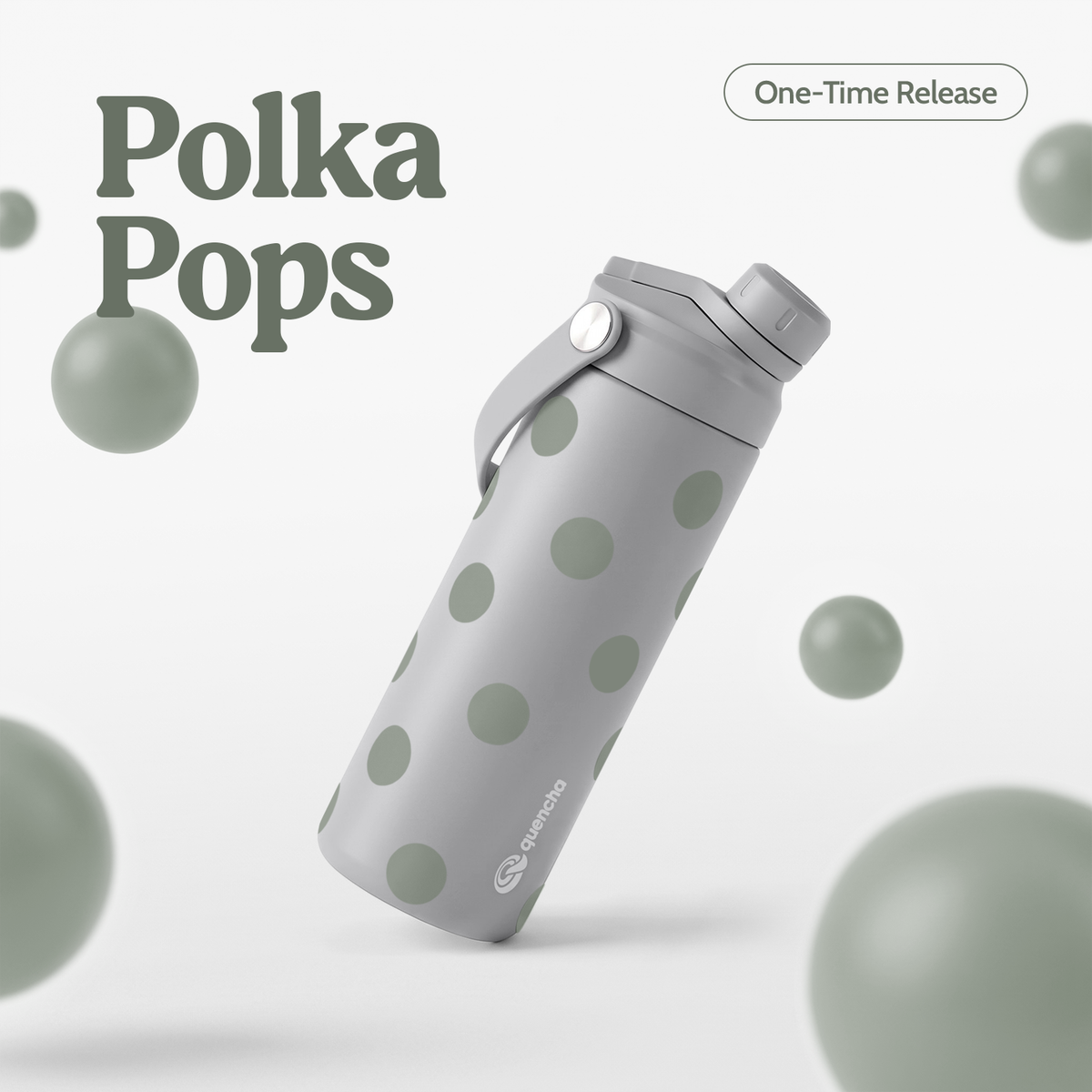 QUENCHA 18.5oz Polka Pops Limited Edition Vacuum Insulated Stainless Steel Drinking Water Bottle